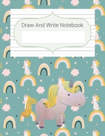 Draw And Write Notebook: Unicorn Story Paper Notebook For Kids, Story Space & Dotted Mid-Line Notebook, Black & White Blank Handwriting & Sketch Notebook, For Primary, Kindergarten, K-3rd 1676654011 Book Cover