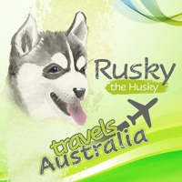 Rusky the Husky travels Australia 0645434612 Book Cover
