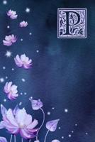 P: Monogram Initial Notebook with Purple floral design 1080841334 Book Cover
