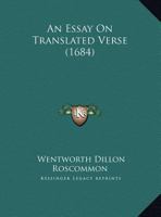 An Essay On Translated Verse 1166145158 Book Cover