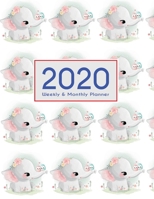 2020 Planner Weekly & Monthly 8.5x11 Inch: Pretty Elephant One Year Weekly and Monthly Planner + Calendar Views 1698891571 Book Cover