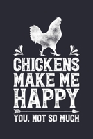Chickens Make Me Happy You Not So Much: Chicken Lined Notebook, Journal, Organizer, Diary, Composition Notebook, Gifts for Men, Women, Farmers 1706043392 Book Cover
