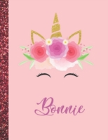 Bonnie: Bonnie Marble Size Unicorn SketchBook Personalized White Paper for Girls and Kids to Drawing and Sketching Doodle Taking Note Size 8.5 x 11 165838900X Book Cover
