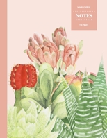 Wide Ruled Notes 110 Pages: Cactus Notebook for Kids, Teens and Students - Succulent Llama Pattern 1693921561 Book Cover