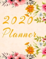 2020 Planner Weekly and Monthly Jan 1, 2020 to Dec 31, 2020 year planner Trendy Floral Botanical Garden Pink Orange Yellow turquoise flowers Cover day by day scheduler agenda Weekly & Monthly Planner  1677324252 Book Cover