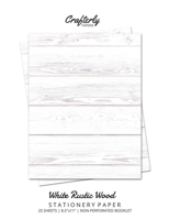 White Rustic Wood Stationery Paper: Cute Letter Writing Paper for Home, Office, Letterhead Design, 25 Sheets 1636571379 Book Cover