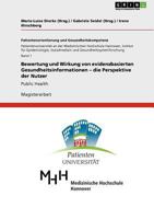 Bewertung und Wirkung von evidenzbasierten Gesundheitsinformationen - die Perspektive der Nutzer: Public Health 3640773489 Book Cover