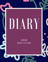Diary 2020 Week To View: A5 Planner For Women & Girls: Navy Blue & Purple Floral Organiser 1677121106 Book Cover