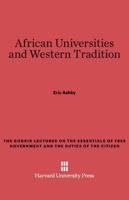 African Universities and Western Tradition 0674280199 Book Cover