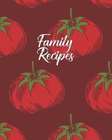 Family Recipes: Personalized Blank Cookbook and Custom Recipe Journal to Write in Cute Gift for Women Mom Wife: Tomato Pomodoro Pattern 1670132129 Book Cover