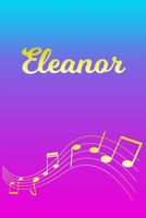 Eleanor: Sheet Music Note Manuscript Notebook Paper Pink Blue Gold Personalized Letter E Initial Custom First Name Cover Musician Composer Instrument Composition Book 12 Staves a Page Staff Line Notep 1706617623 Book Cover