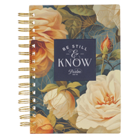 Journal Wirebound Blue Lg Floral Be Still Ps. 46:10 1639528660 Book Cover