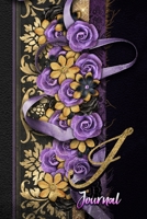 I Journal: Gold and Purple Floral Monogram Initial I Notebook for Women and Girls 1709499400 Book Cover