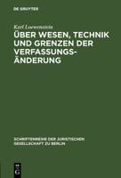 Uber Wesen, Technik Und Grenzen Der Verfassungsanderung 3110011018 Book Cover