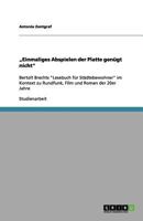 Einmaliges Abspielen Der Platte Genugt Nicht 3640963210 Book Cover