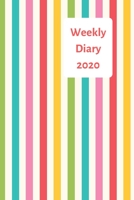 Weekly Diary: 6x9 week to a page diary planner. 12 months monthly planner, weekly diary & lined paper note pages. Perfect for teachers, students and small business owners. Bright colour stripe design 1671082354 Book Cover