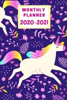 Monthly Planner 2020-2021: cut unicorn planner/calendar 2020 sloth  Monthly Pocket Planner, Calendar & Schedule Agenda, planner Gifts For Women, Men, ... And Adults (6" x 9") , 2020 planner unicorn 1659789370 Book Cover