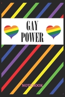 GAY POWER Notebook: 6x9 inches - 110 blank numbered pages - Greatest LGBTQ Rainbow Hearts Journal - Gift, Present Idea 1691059870 Book Cover