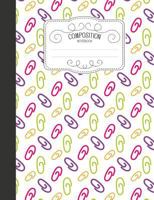 Composition Notebook: Cute Wide Ruled Comp Books for School - Pink And Purple Paperclips 1797835734 Book Cover