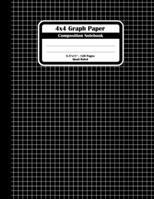 4x4 Graph Paper Composition Notebook: Square Grid or Quad Ruled Paper. Large Size Notebook, Black Squares Book Cover. 1711216283 Book Cover