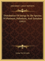 Distribution Of Energy In The Spectra Of Platinum, Palladium, And Tantalum 1120611822 Book Cover