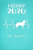 Kalender 2020: Türkiser Tageskalender Sibirischer Husky Herzschlag Hunde 2. Halbjahr Juli Dezember ca DIN A5 weiß über 190 Seiten 1650665075 Book Cover