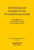 Entwicklung Und Perspektiven Der Wirtschaftswissenschaft 3161535456 Book Cover