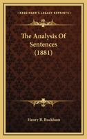 The Analysis of Sentences 1165100029 Book Cover