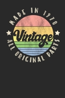 Vintage, Made in 1970 All Original Parts: Classic 1970 Birthday Gift Retro Vintage Style B083XW6CH5 Book Cover