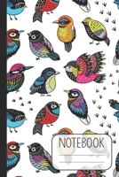 Notebook with Beautiful Bird Design on White Background: Pretty Lined Notebook (Journal / Diary) for Women 167407252X Book Cover