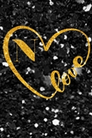 N Monogram Notebook lettre N Notebook journal Gold Confetti Glitter for Women and Girls.: Lined Note Book, Writing Pad, Journal or Diaryfor Kids, Girls & Women - 110 Pages - Size 6x9 1661982816 Book Cover