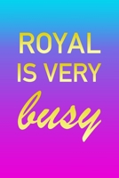 Royal: I'm Very Busy 2 Year Weekly Planner with Note Pages (24 Months) Pink Blue Gold Custom Letter R Personalized Cover 2020 - 2022 Week Planning Monthly Appointment Calendar Schedule Plan Each Day, 1708040137 Book Cover