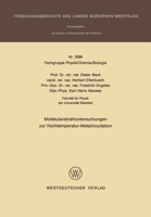 Molekularstrahluntersuchungen zur Hochtemperatur- Metalloxydation 3531030965 Book Cover