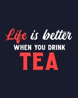 Life Is Better When You Drink Tea: Tea Gift for People Who Love Drinking Tea - Funny Saying on Blank Lined Journal or Notebook 1708530908 Book Cover