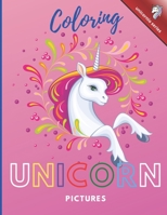 Coloring Unicorn Pictures: Large Print Unicorn Coloring Activity Book for Girls & Boys - 50 pages 8.5' x 11' B08BDVMYBC Book Cover
