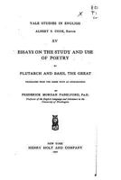 Essays On The Study And Use Of Poetry By Plutarch And Basil The Great... 1164158406 Book Cover