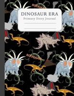 Dinosaur Era Primary Story Journal: Composition Notebook With Dotted Midline And Picture Space For Grades K-2: Volcanic Dinos 1708658491 Book Cover