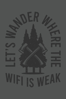 Let's Wander Where The Wifi Is Weak: Wandern Hiking Geschenk F�r Wanderer Dina5 Kariert Notizbuch Tagebuch Planer Notizblock Malheft Kladde Journal Strazze 1677095741 Book Cover