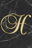 H Journal: A Monogram H Initial Capital Letter Notebook For Writing And Notes: Great Personalized Gift For All First, Middle, Or Last Names (Yellow Gold Black Marble Print) 1705972276 Book Cover