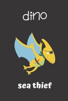 dino sea thief: small lined Dino Pirates Notebook / Travel Journal to write in (6'' x 9'') 120 pages 1674242719 Book Cover