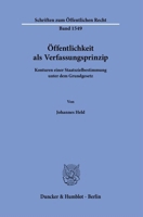 Offentlichkeit ALS Verfassungsprinzip: Konturen Einer Staatszielbestimmung Unter Dem Grundgesetz (German Edition) 3428192656 Book Cover