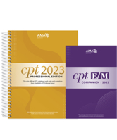 CPT Professional 2023 and E/M Companion 2023 Bundle 1640162135 Book Cover