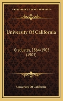 University Of California: Graduates, 1864-1905 1120198275 Book Cover