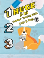 Huge 1-10 Number Tracing with Cats and Dogs B0C1JB55L9 Book Cover