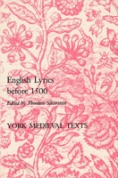English Lyrics before 1500 0810103540 Book Cover