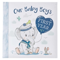 Christian Art Gifts Boy Baby Book of Memories Blue Keepsake Photo Album | Our Baby Boy's First Year Memory Book | Baby Book with Bible Verses 1432131583 Book Cover