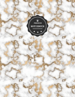 Premium Notizbuch: Gold Weiss Marble Effekt Motiv, Dotgrid Journal Punktraster A4 150 Seiten, Punktkariert (mit Register, Seiten numeriert, Vintage Softcover - Dot grid Heft, Schulheft, Matheheft 1704288622 Book Cover