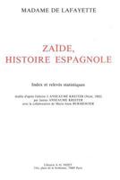 Zaide, Histoire Espagnole: Index Et Releves Statistiques 2707810185 Book Cover