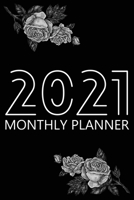 2021 Monthly Planner: 12 Month Agenda for Women with Black Paper, Monthly Organizer Book for Activities and Appointments, 1 Year Calendar Notebook for Gel Pens, 6″ x 9″, 70 Pages 1716301823 Book Cover