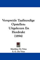 Verspreide Taalkundige Opstellen: Uitgekozen En Herdrukt (1894) 1104521202 Book Cover